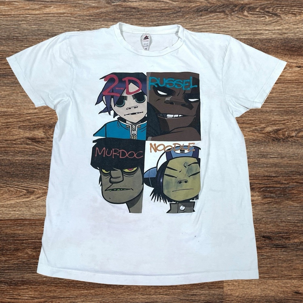 Gorillaz Graphic T-Shirt Size M 2D Russel Murdoc Noodle Trip-Hop Electronica